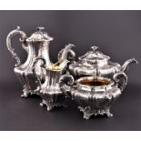 A Victorian four-piece silver tea set London 1840, by Edward, Edward Junior, John & William Barnard,