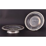 A matched pair of French silver gilt mounted cut-glass dishes one by Albert Schiffmacher, the