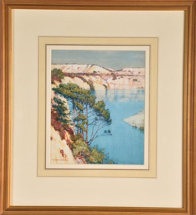 Albert Moulton Foweraker (1873-1942) British The Blue Pool, watercolour, signed to lower left, in - Image 2 of 3