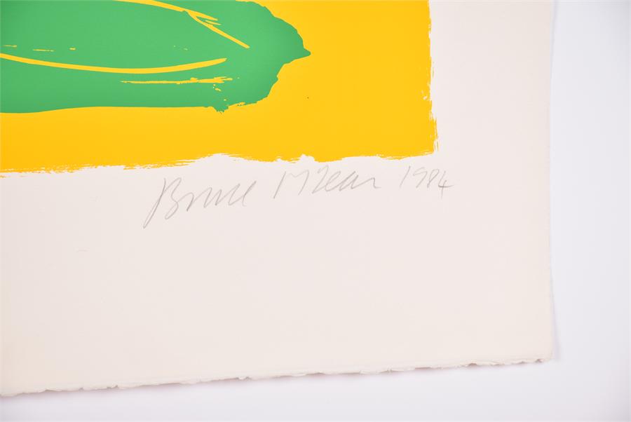 Bruce McLean (born 1944) Scottish  Green Fish on Yellow, signed and dated 1984, numbered 3/10, - Image 2 of 3