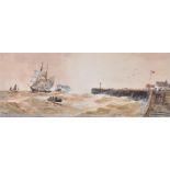 Thomas Bush Hardy (1842-1897) British  Entering Port, watercolour, signed to lower left, framed