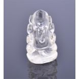 An Indian rock crystal carving in the form of Ganesh, height 3.8cm