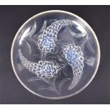 A Lalique 'Veronique' opalescent glass bowl with moulded foliate decoration, moulded mark 'R.Lalique