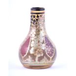 An unusual short Pilkingtons Royal Lancastrian bottle vase circa 1914-1920. Decoration attributed to