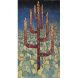 Raymond Holmes (fl. 1964) British a seven branch Jewish Menorah, commissioned by the English spy