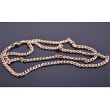 A 9ct gold necklace, composed of flat curb-links, 13.4 grams.
