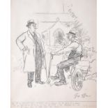 George Brecher (early 20th century) British fond of a dram, cartoon, charcoal, signed to lower right