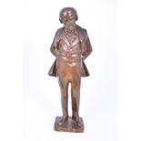 A bronze study of the Italian opera composer Giuseppe Fortunino Francesco Verdi.  20th Century,