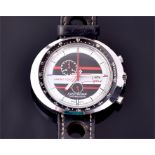 A rare Jacky Ickx Easy Rider wristwatch the black, white and red dial with subsidiary dials and
