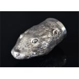 A silver stirrup cup in the form of an otter's head  London 2007 by Comyns of London Ltd, with a