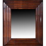 A good quality Georgian mahogany wall mirror  of stepped rectangular form. Measuring 62 x 54 cm. (