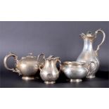 A Victorian silver four-piece tea service by the Barnards London 1845 & 1846 by Edward, John &