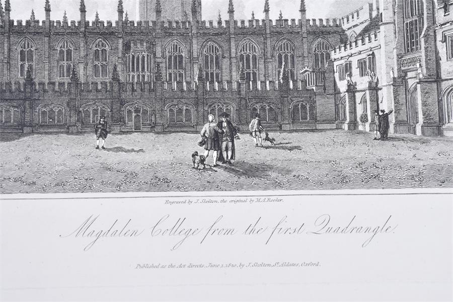 Joseph John Skelton (1783-1871) English a number of engraved views of the Oxford colleges, some - Image 2 of 6