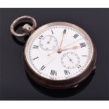 A silver cased Northern Railway station pocket watch the white dial with black Roman numerals and