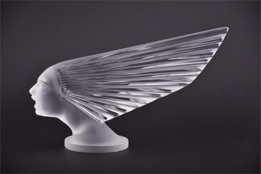 A contemporary Lalique 'Victoire' clear and frosted glass car mascot the original designed c.1925 by - Image 2 of 8