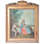 In the style of Jean-Honoré Fragonard (1732-1806) French a courting couple in an idyllic pastoral