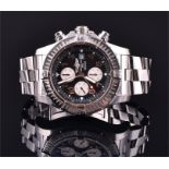 A Breitling Super Avenger stainless steel automatic chronograph wristwatch c.2007, the black dial