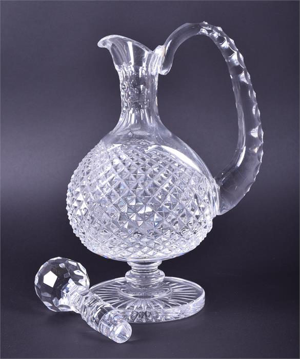 A Waterford Crystal glass decanter  with a textured handle and baluster body on a circular foot, - Image 8 of 8