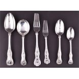 An assembled set of King's pattern cutlery London & Sheffield, 1821 - 1944, various makers,