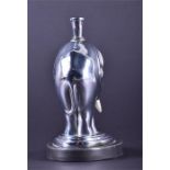 An unusual 20th century chromium plated table lighter in the form of a standing elephant complete