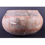 An early reconstructed large terracotta type clay bowl, believed to be South American painted in