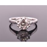 A large solitaire diamond ring set with a round brilliant-cut diamond of approximately 1.60