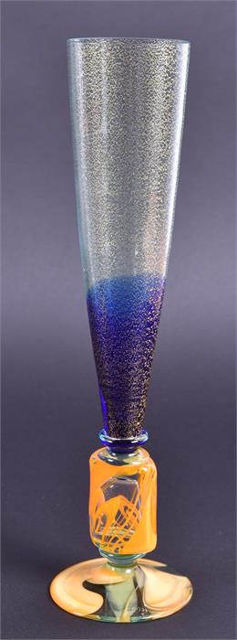 A collection of seven Carlo Moretti  Murano glass champagne flutes Italian, 1999, all hand blown and - Image 21 of 22