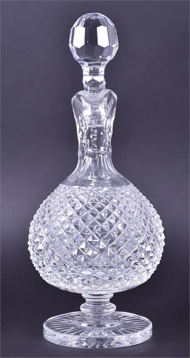 A Waterford Crystal glass decanter  with a textured handle and baluster body on a circular foot, - Image 4 of 8