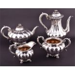 A Victorian silver four-piece tea set London 1866, by John Newton Mappin & George Webb,