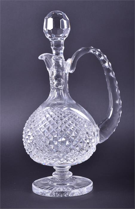 A Waterford Crystal glass decanter  with a textured handle and baluster body on a circular foot, - Image 6 of 8