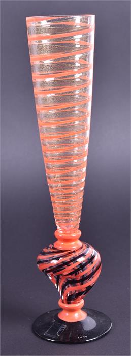 A collection of seven Carlo Moretti  Murano glass champagne flutes Italian, 1999, all hand blown and - Image 22 of 22