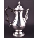 A George III silver coffee pot London 1780, by Hester Bateman, of plain bulbous form on a