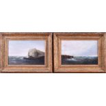 A pair of small 19th century seascapes Breeze-Fast Castle, Coast of Scotland and Morning Breeze, Sea