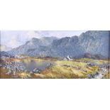 Charles Wyatt Warren (1908-1993) Welsh Llyn Trawsfynydd, mountains rise above a Snowdonian lake, a