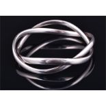 A sterling silver Georg Jensen bangle, designed by Astrid Fog circa 1970s, composed of a two bangles