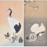 Kikuchi Yosai (1788-1878) Japanese  a heron, watercolour, signed and with date seal to lower