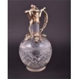 A late Victorian silver gilt and cut-glass claret jug London 1894, by Walter Thornhill, the ovoid