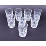 A suite of eight Waterford Crystal glass tumblers 11.5 cm high, 7.5 cm diameter. CONDITION REPORT