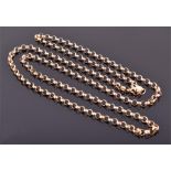 A 9ct yellow gold belcher link chain 88 cm long, 24 grams.