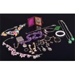 A small quantity of jewellery and miscellaneous items to include a silver vesta case, a pair of