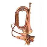 A copper and brass World War I Somme bugle from the Royal Warwickshire Regiment, marked Somme 1916-