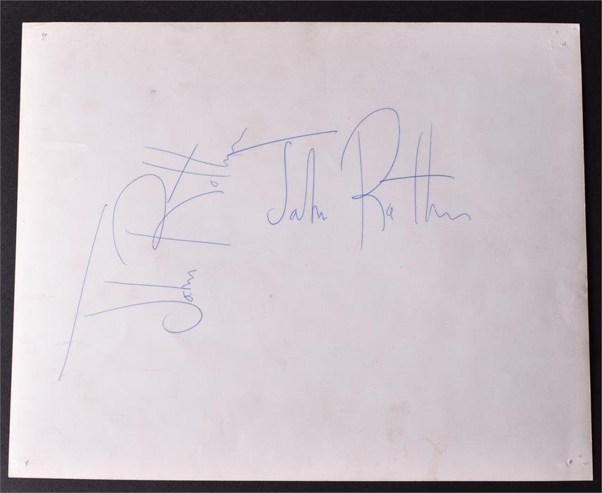 A signed promo 1977 black and white photograph of Johnny Rotten and the ...