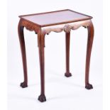 A 19th century Georgian style mahogany silver table the rectangular tray top with moulded rim over a