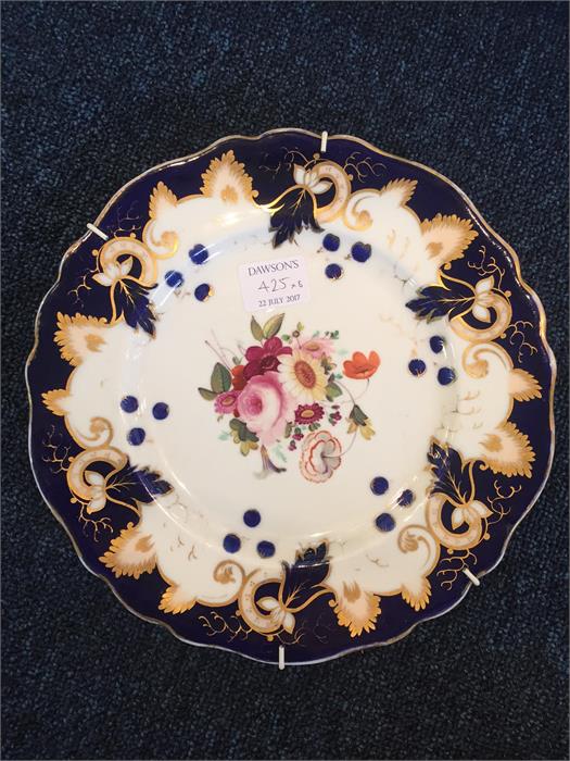 A 19th century hand painted ceramic part dinner service consisting of two pedestal bowls, two dinner - Image 12 of 26