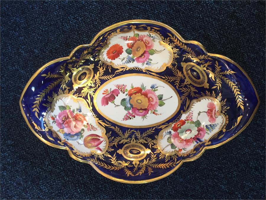 A 19th century hand painted ceramic part dinner service consisting of two pedestal bowls, two dinner - Image 15 of 26