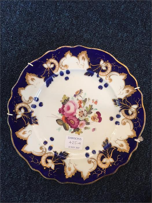 A 19th century hand painted ceramic part dinner service consisting of two pedestal bowls, two dinner - Image 23 of 26