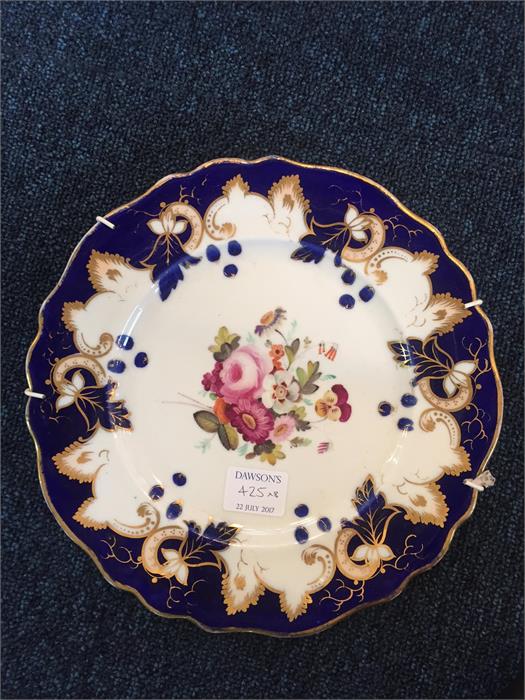 A 19th century hand painted ceramic part dinner service consisting of two pedestal bowls, two dinner - Image 10 of 26