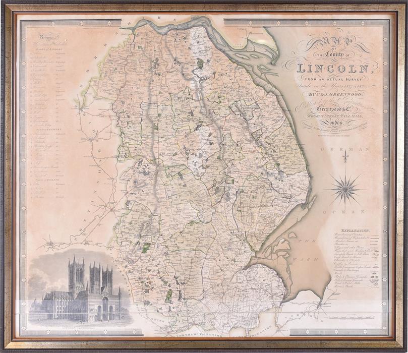 Josiah Neele (1791-1868) British Map of the County of Lincoln, 1831, with key and inset vignette - Image 3 of 8