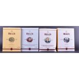 Four boxed Bells whisky Christmas decanters with contents to include years 2003-2006.