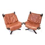 Sigurd Russel for Vante Møbler, a pair of 20th century 'Falcon' chairs on bentwood frames with